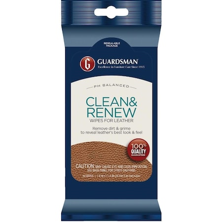 Guardsman Clean & Renew Leather Care Wipes, 20PK 470200